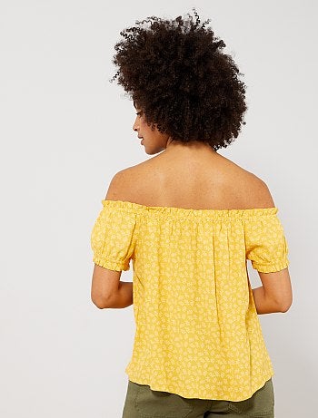 Mulher do 34 até 48 - Blusa com gola bardot - Kiabi