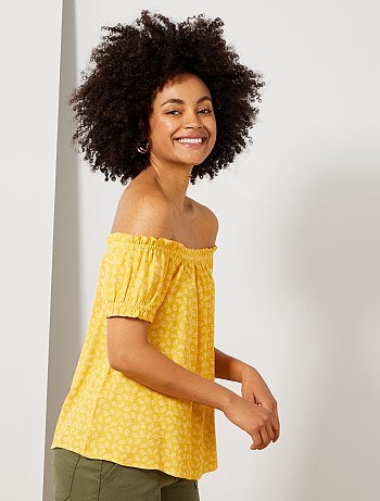 Mulher do 34 até 48 - Blusa com gola bardot - Kiabi