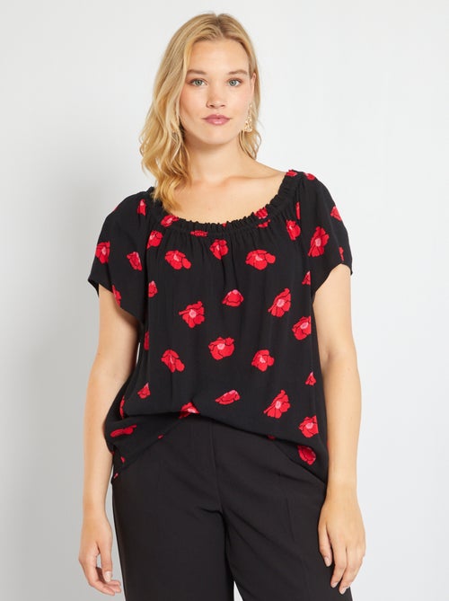 Blusa com gola Bardot - Kiabi