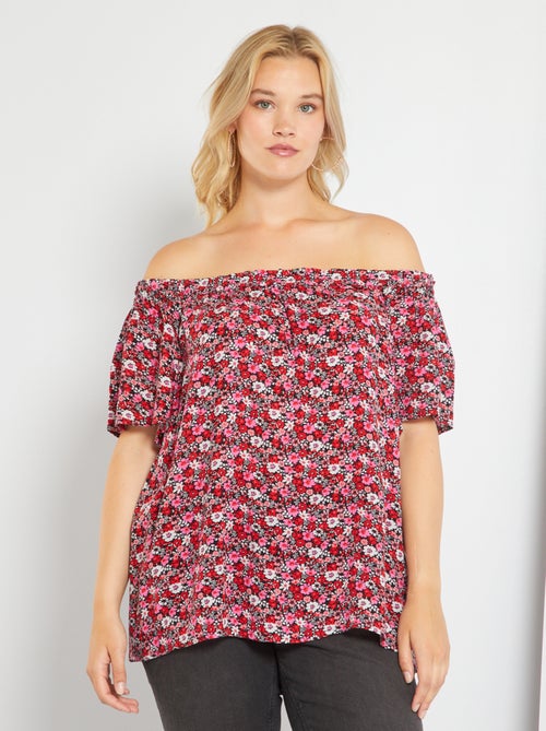 Blusa com gola Bardot - Kiabi