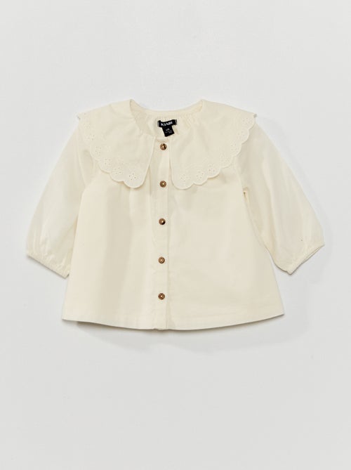 Blusa com gola claudine - Kiabi