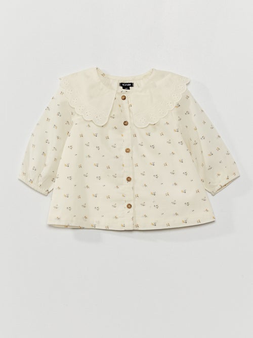 Blusa com gola claudine - Kiabi