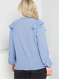 Blusa com gola com folhos - Kiabi