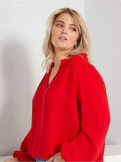 Blusa com gola com folhos - Kiabi