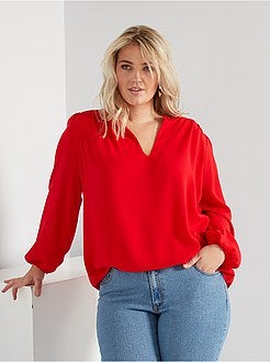 Blusa com gola com folhos - Kiabi