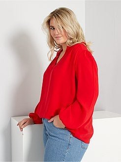 Blusa com gola com folhos - Kiabi