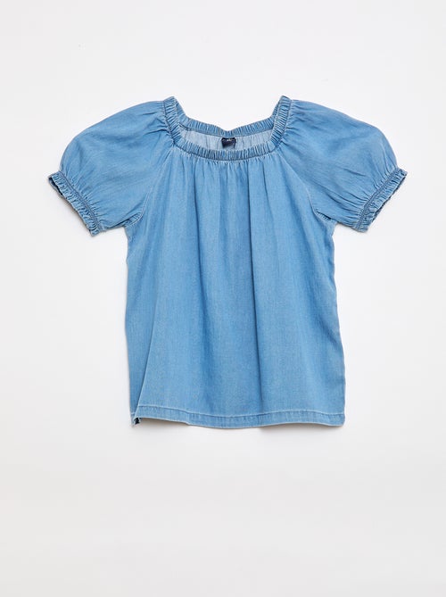 Blusa com gola e punhos elásticos - Coleção fácil de vestir - Kiabi