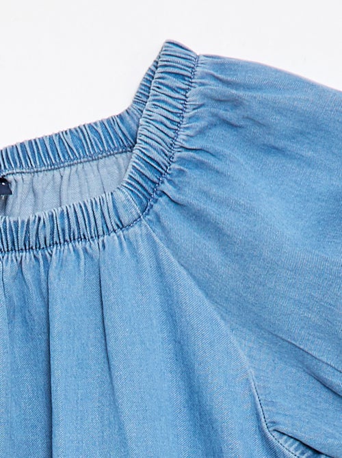 Blusa com gola e punhos elásticos - Coleção fácil de vestir - Kiabi