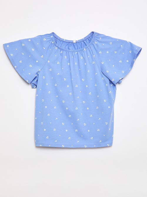 Blusa com gola e punhos elásticos - Coleção fácil de vestir - Kiabi