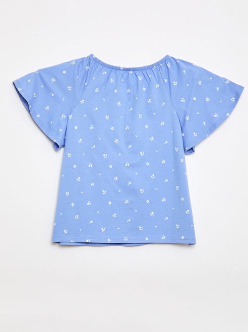 Blusa com gola e punhos elásticos - Coleção fácil de vestir - Kiabi