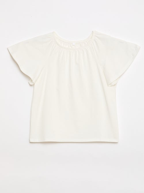 Blusa com gola e punhos elásticos - Coleção fácil de vestir - Kiabi