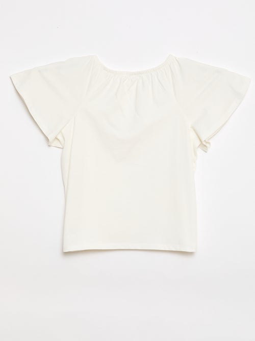 Blusa com gola e punhos elásticos - Coleção fácil de vestir - Kiabi