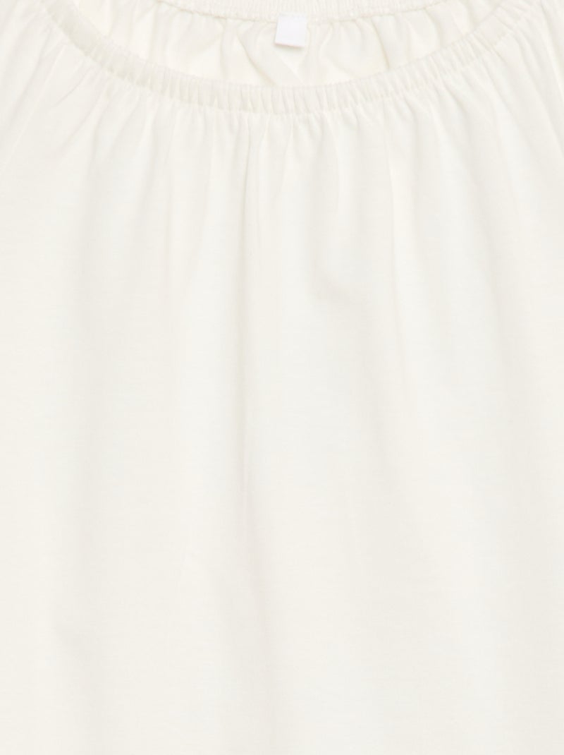 Blusa com gola e punhos elásticos - Coleção fácil de vestir Cru - Kiabi