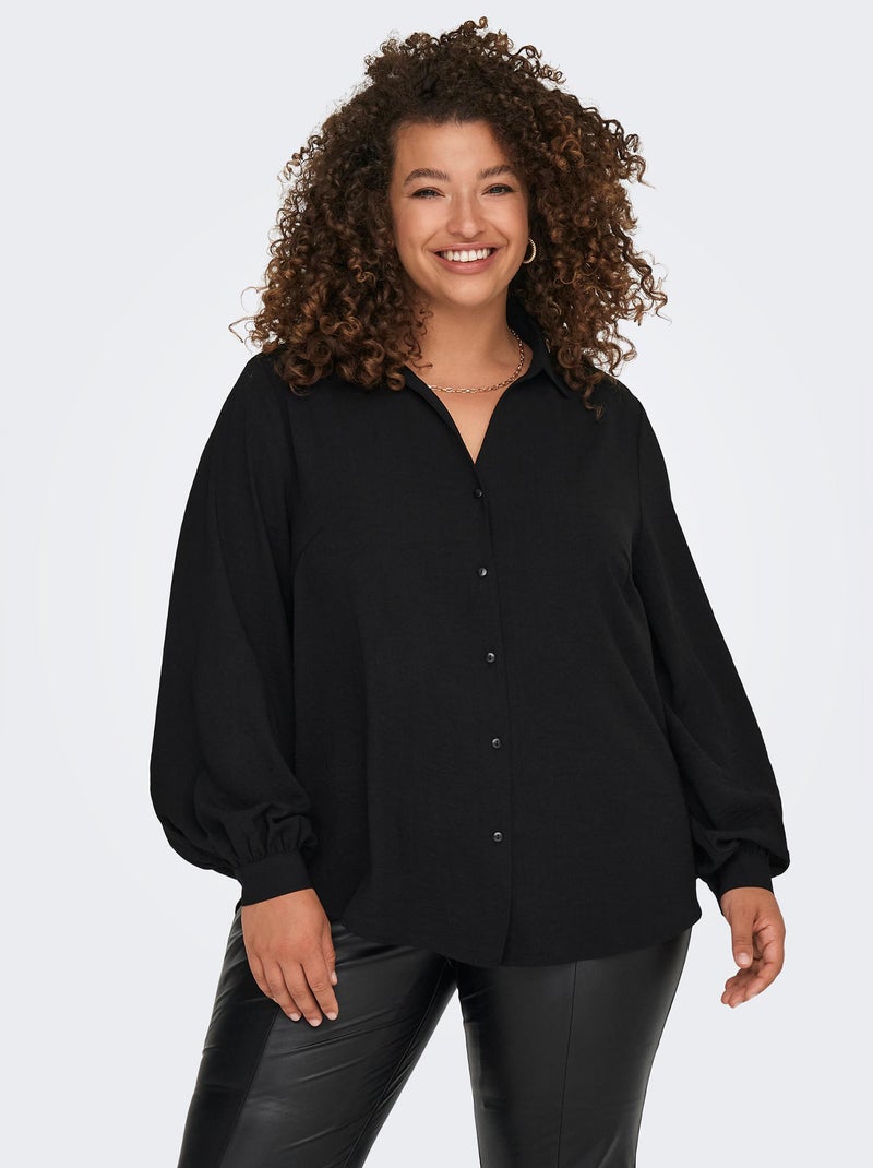 Blusa com gola em bico 'Only Carmakoma' Preto - Kiabi