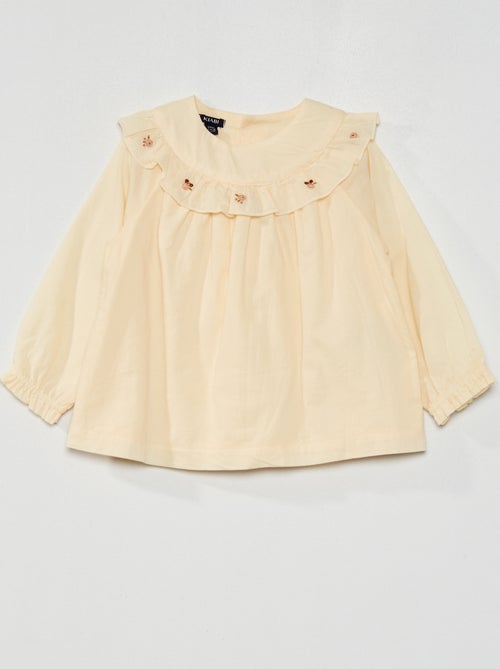 Blusa com gola pierrot - Kiabi