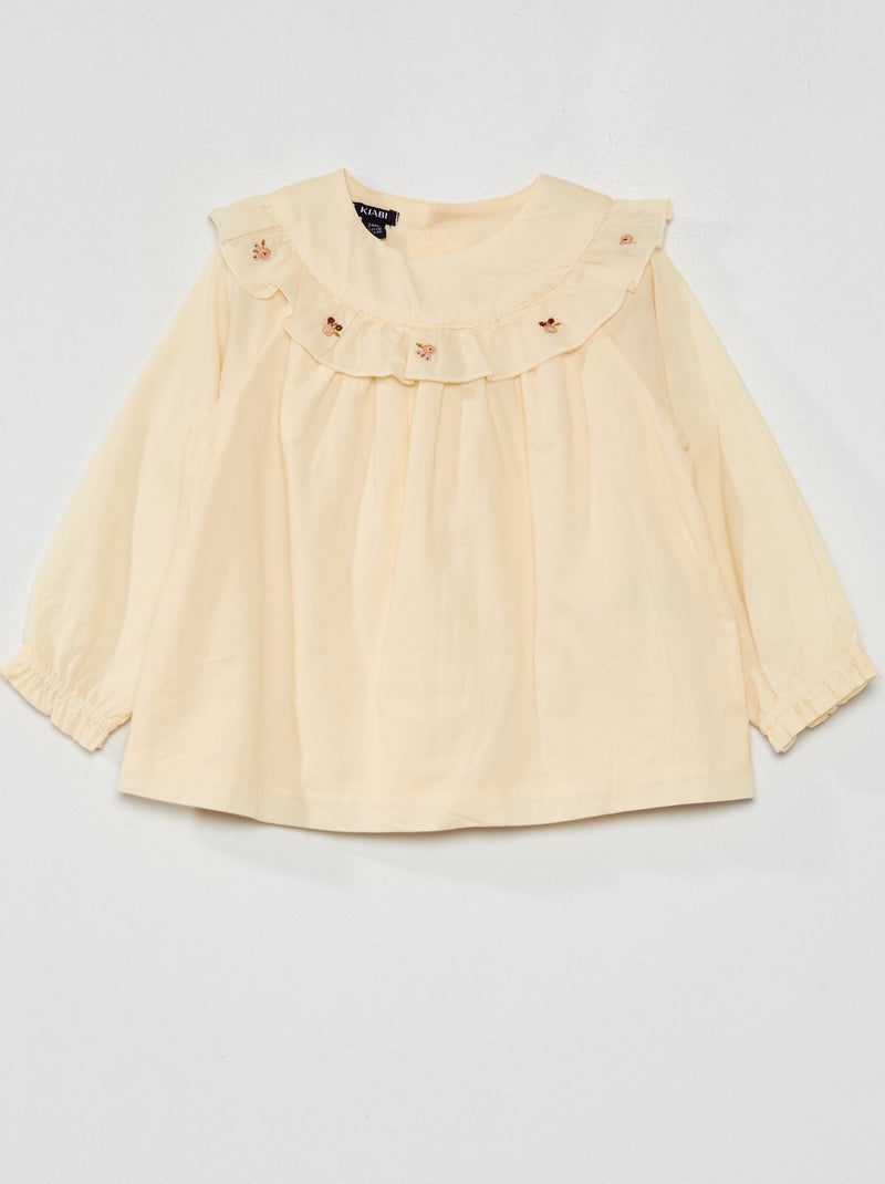 Blusa com gola pierrot BRANCO - Kiabi