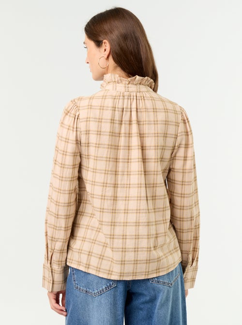 Blusa com gola subida e folhos - Kiabi Blusa com gola subida e folhos - Kiabi