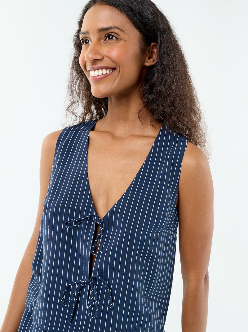 Blusa com laços Azul - Kiabi
