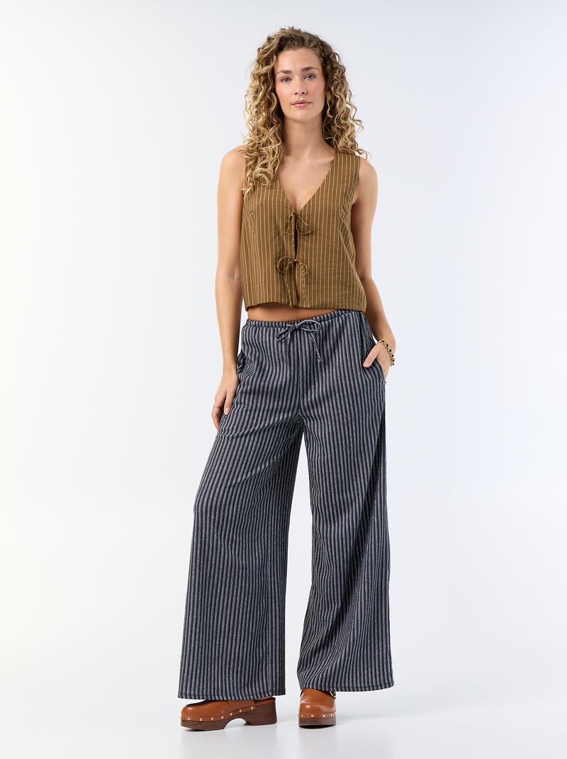 Blusa com laços Caqui - Kiabi