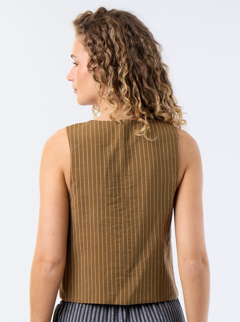 Blusa com laços Caqui - Kiabi