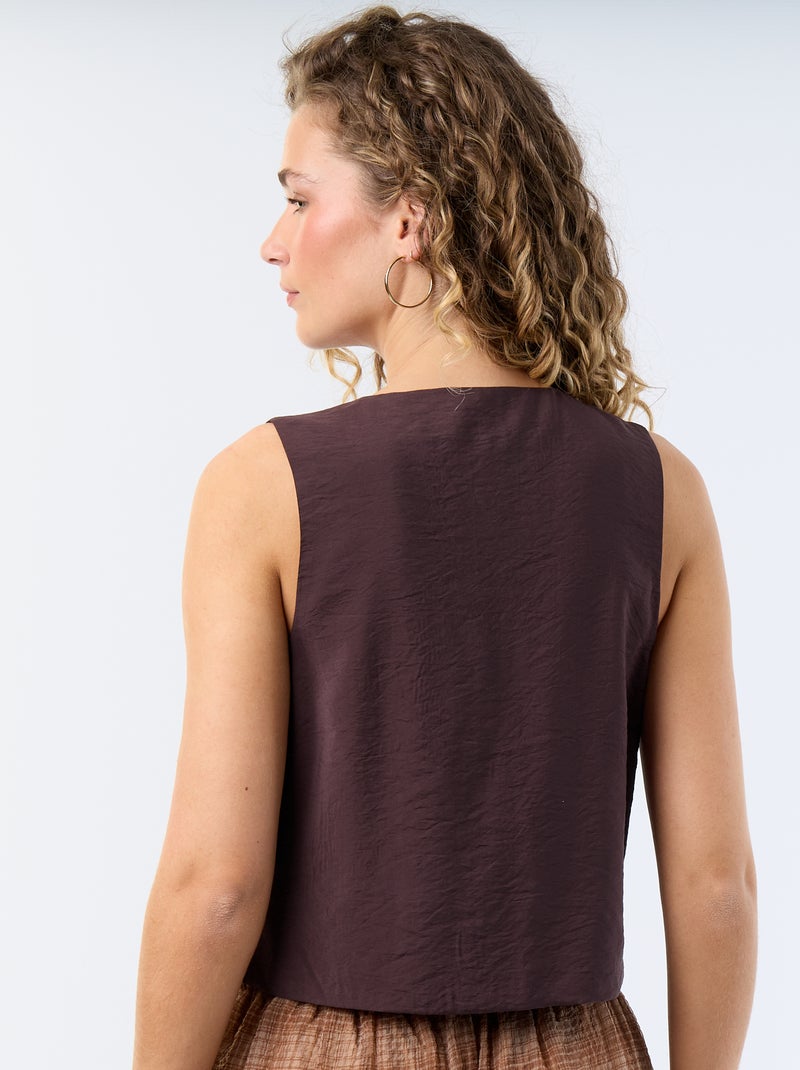 Blusa com laços Castanho - Kiabi