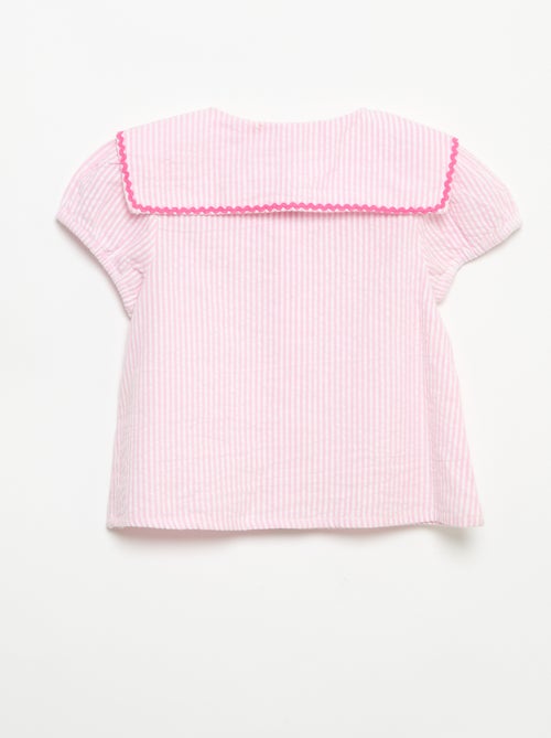 Blusa com laços de manga curta - Kiabi Blusa com laços de manga curta - Kiabi