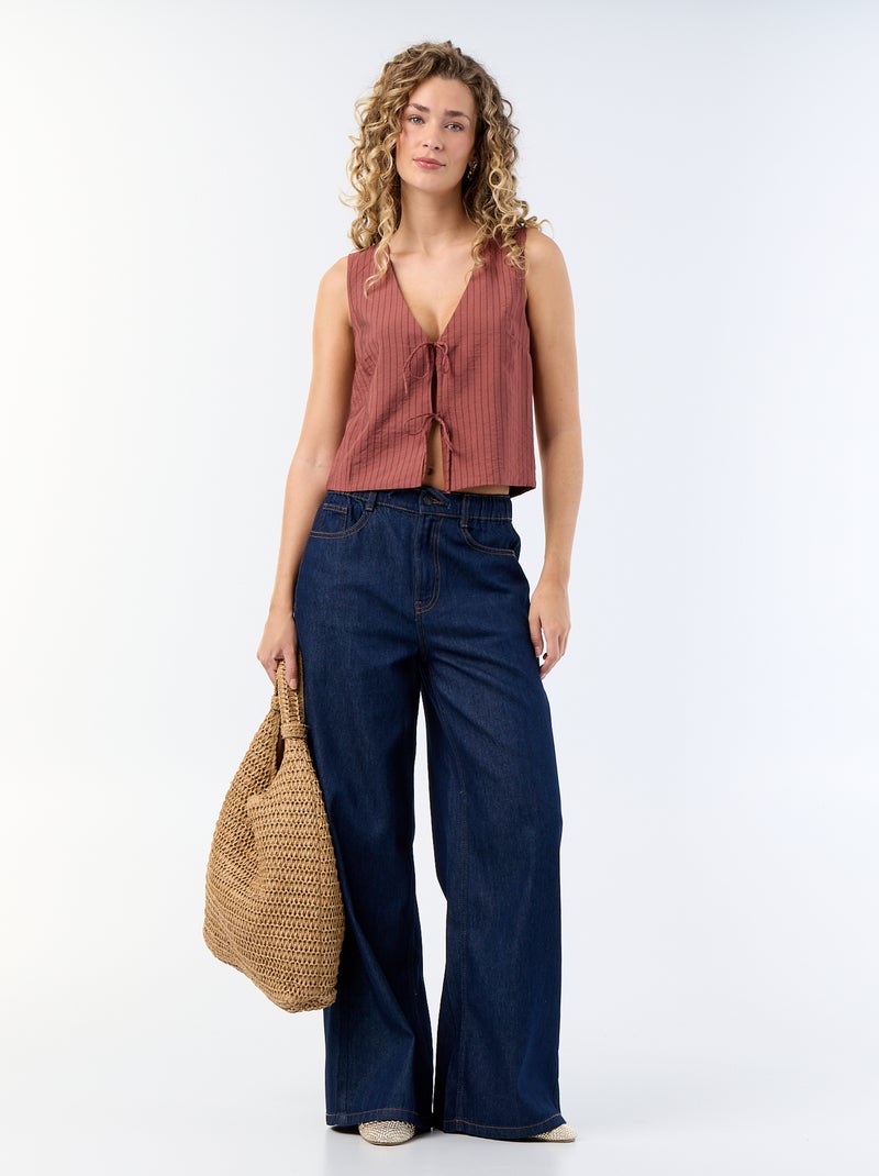 Blusa com laços Vermelho - Kiabi