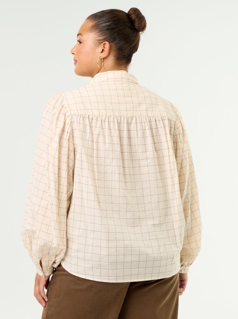 Blusa com mangas balão Branco - Kiabi