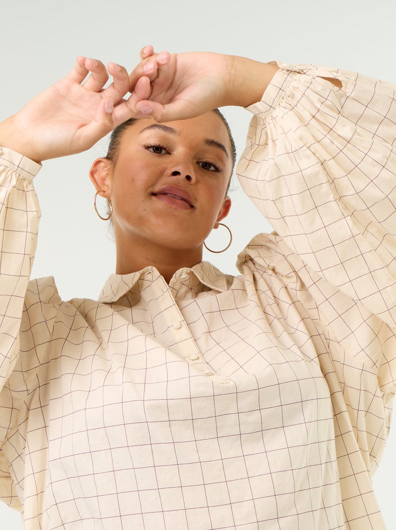 Blusa com mangas balão Branco - Kiabi