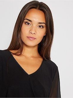 Blusa com mangas em voile - Kiabi