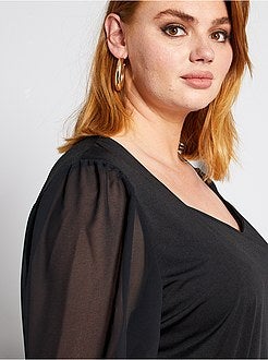 Blusa com mangas em voile - Kiabi