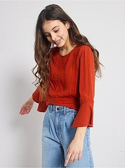 Blusa com mangas largas - Kiabi