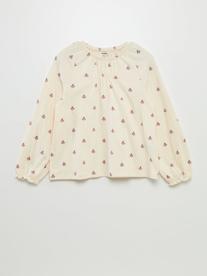 Blusa com motivo BEGE - Kiabi