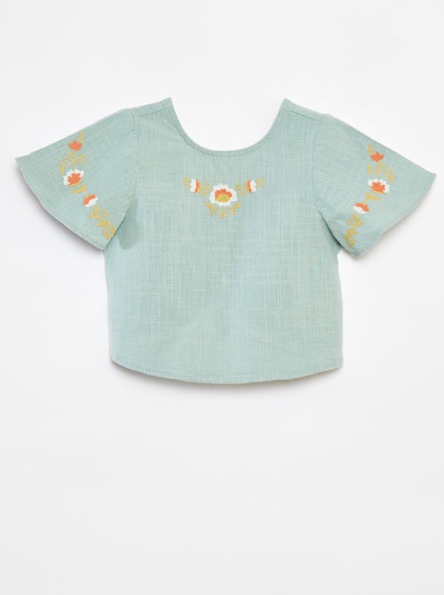 Blusa com motivos bordados - Kiabi