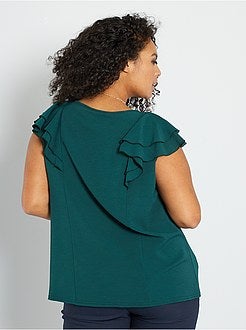 Blusa com ombros aos folhos - Kiabi