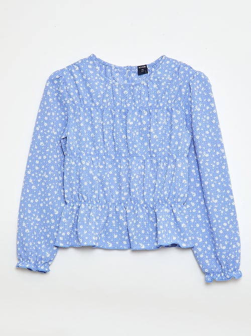 Blusa com padrão em malha crepe - Kiabi