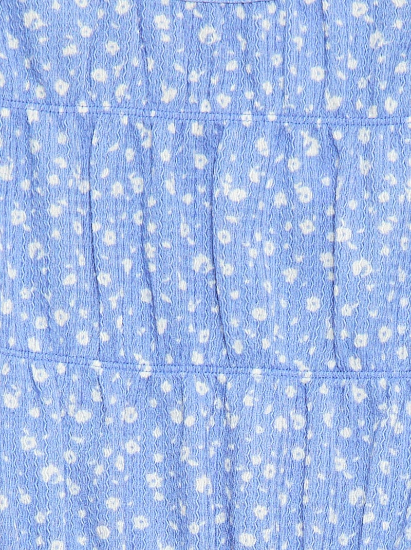 Blusa com padrão em malha crepe Azul - Kiabi