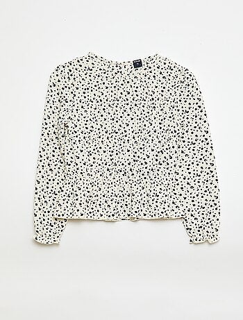 Blusa com padrão em malha crepe