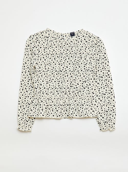 Blusa com padrão em malha crepe - Kiabi