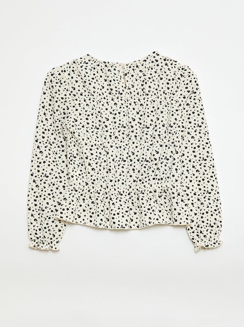 Blusa com padrão em malha crepe - Kiabi