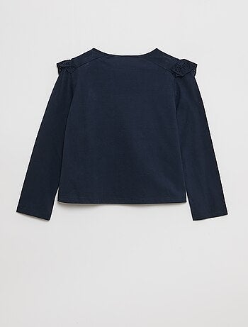 Blusa com peitilho e bordados ingleses - So Easy