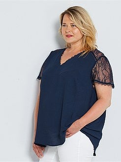 Blusa com renda na parte superior - Kiabi