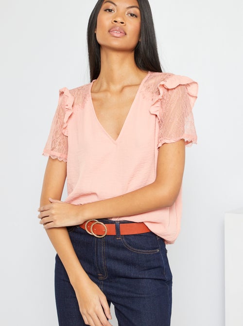 Blusa com renda - Kiabi