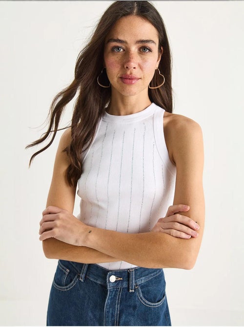 Blusa crop básica riscas diamante lucci - Kiabi Blusa crop básica riscas diamante lucci - Kiabi