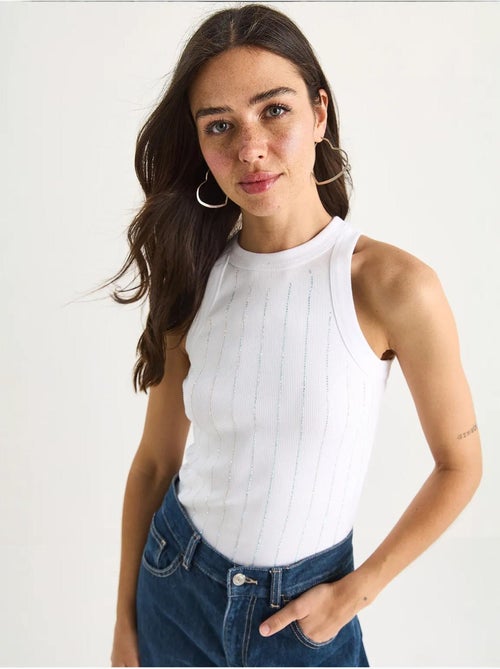 Blusa crop básica riscas diamante lucci - Kiabi Blusa crop básica riscas diamante lucci - Kiabi