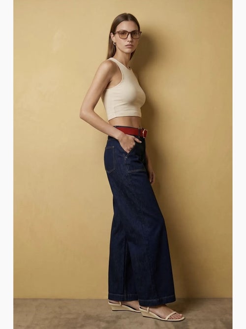 Blusa crop canelada sem mangas dilvin - Kiabi