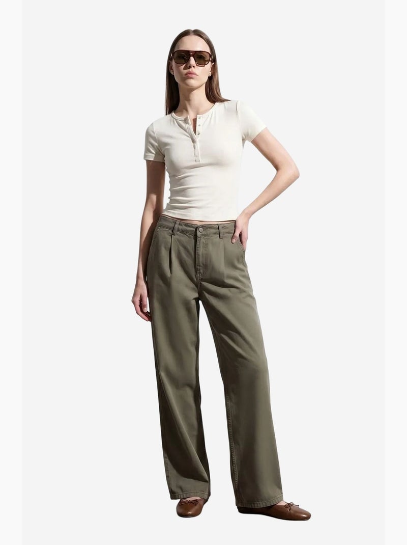 Blusa crop de jersey slim fit dilvin Creme - Kiabi