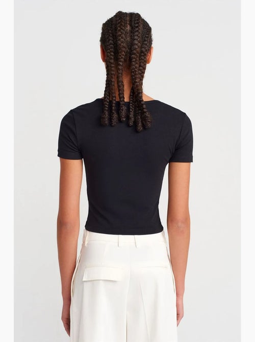 Blusa crop de jersey slim fit dilvin - Kiabi