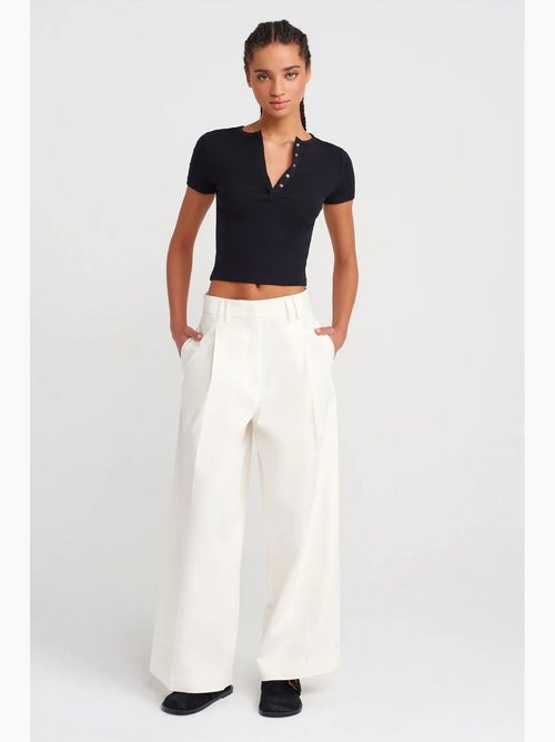 Blusa crop de jersey slim fit dilvin - Kiabi