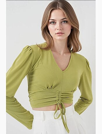 Blusa crop sandy bdart